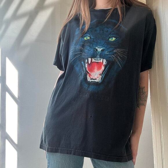 Fruit of the Loom Other - Vintage Fruit of the Loom Heavy Cotton Belize Jaguar Panther Shirt Medium Cotton